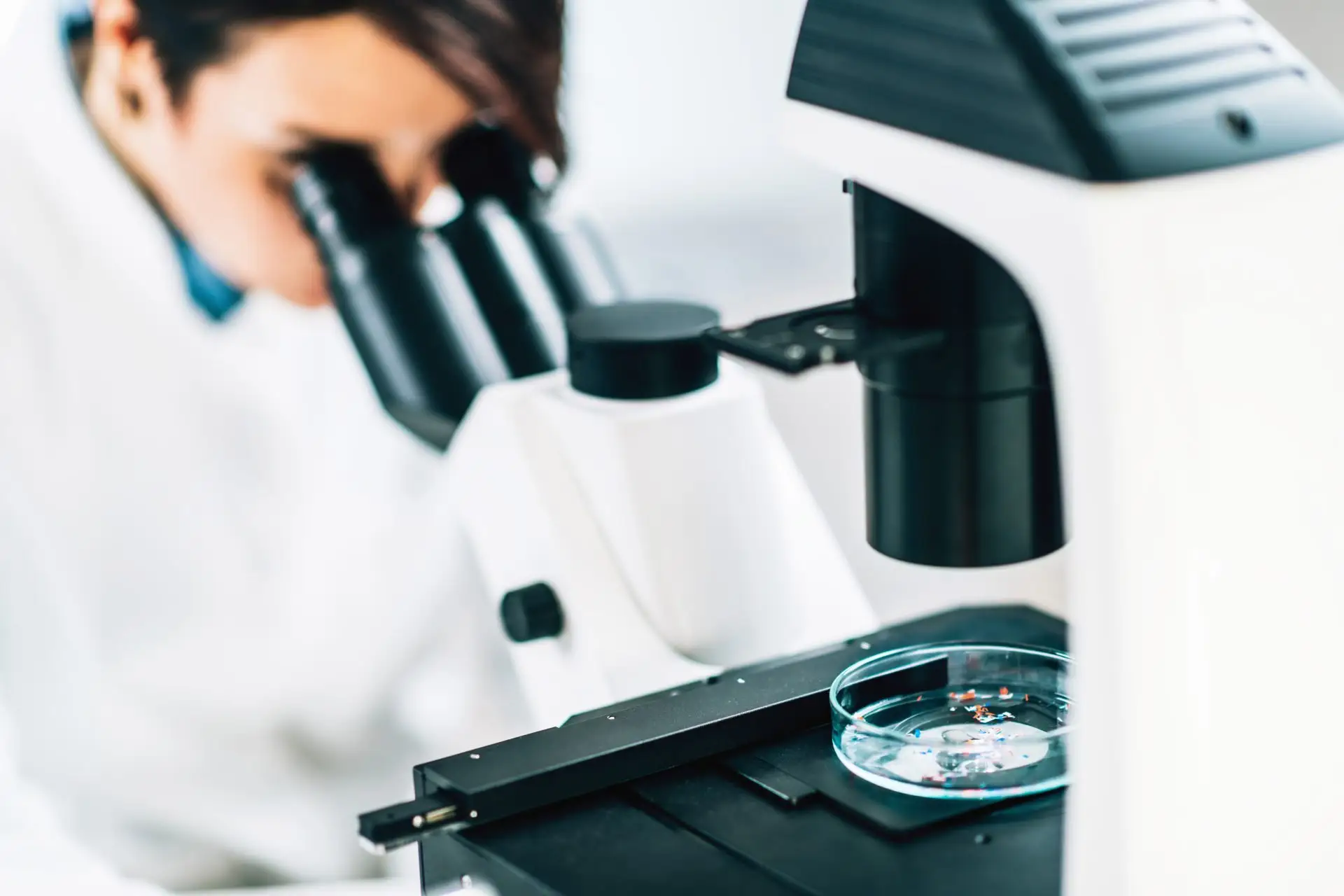 Water samples being researched in the laboratory at Oakwater Laboratories, Devon